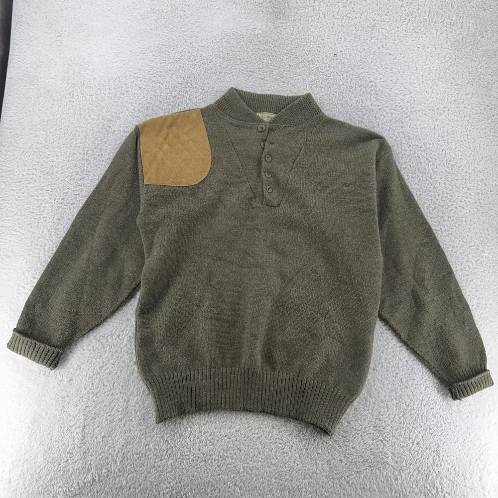 Vintage‎ LL Bean High Trek Sweater Mens Large Green Wool Blend Pullover USA 90s